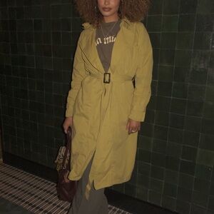 Women's Light Olive Green Trench Coat With Belt